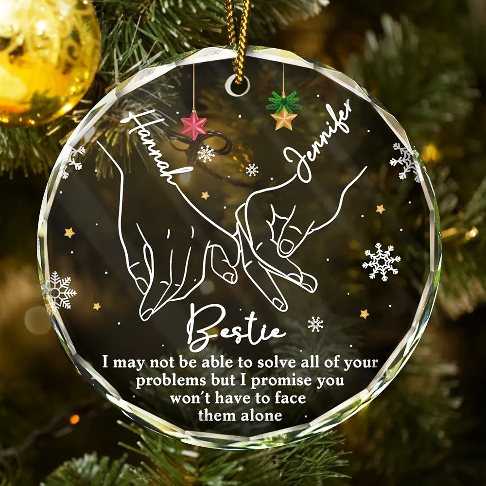 Bestie Sister I Promise You - Personalized Circle Glass Ornament ORNA1210