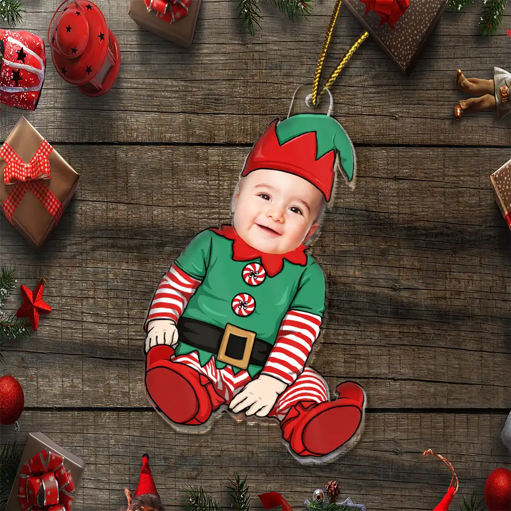 Custom Photo Baby Christmas Costumes - Personalized Cutout Acrylic Ornament ORNA1210