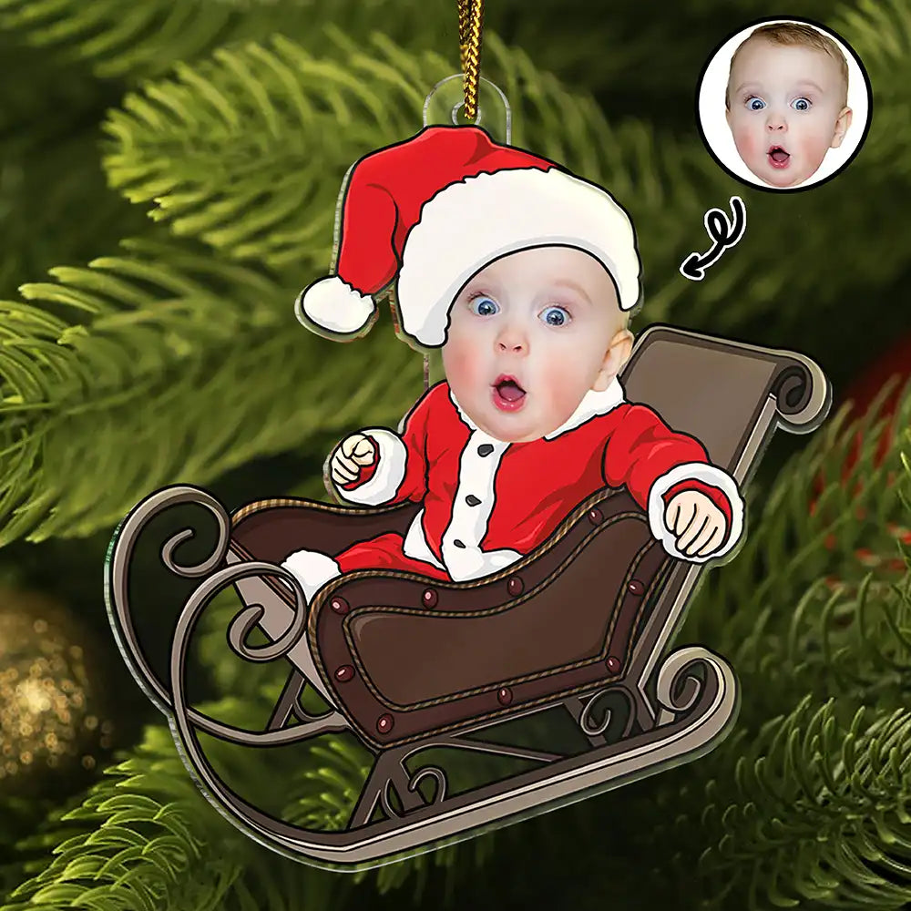 Custom Photo Baby Christmas Costumes - Personalized Cutout Acrylic Ornament ORNA1210