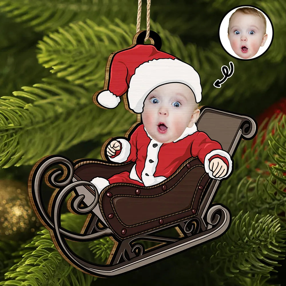 Custom Photo Baby Christmas Costumes - Personalized Wooden Cutout Ornament ORNA1210