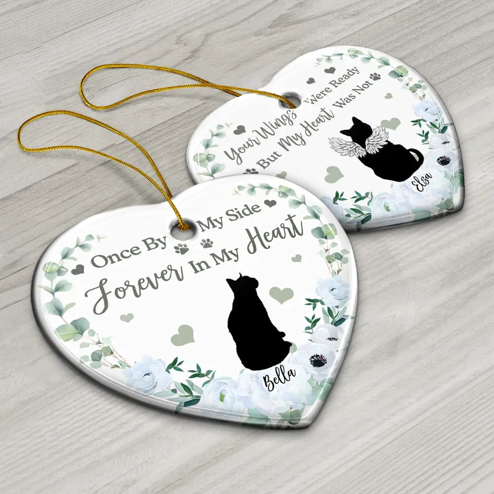 Memorial Not All Angels Have Wings Some Have Whiskers - Personalized Heart Ceramic Ornament ORNA1210