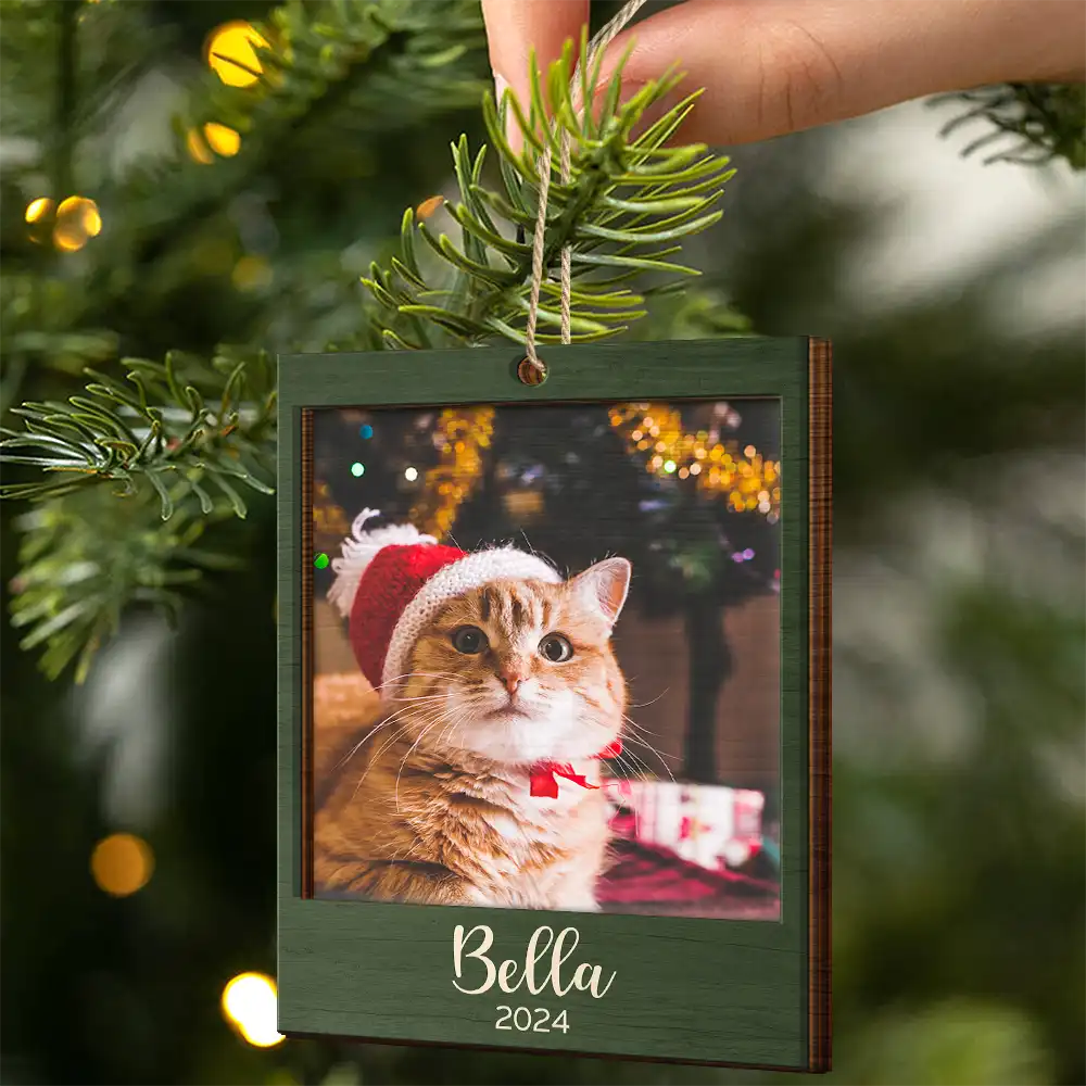 Custom Photo Christmas Family Couple Pet Lover - Personalized 2-Layered Wooden Ornament ORNA1210