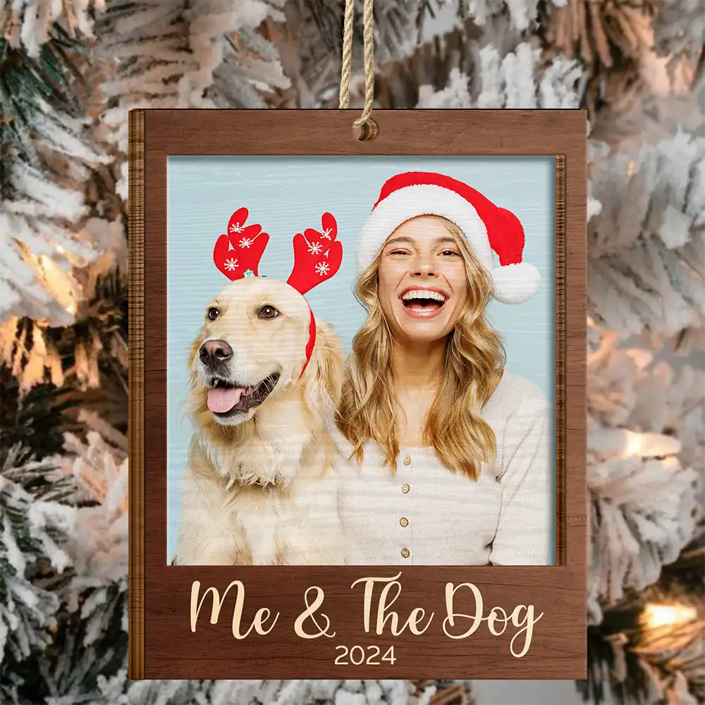 Custom Photo Christmas Family Couple Pet Lover - Personalized 2-Layered Wooden Ornament ORNA1210