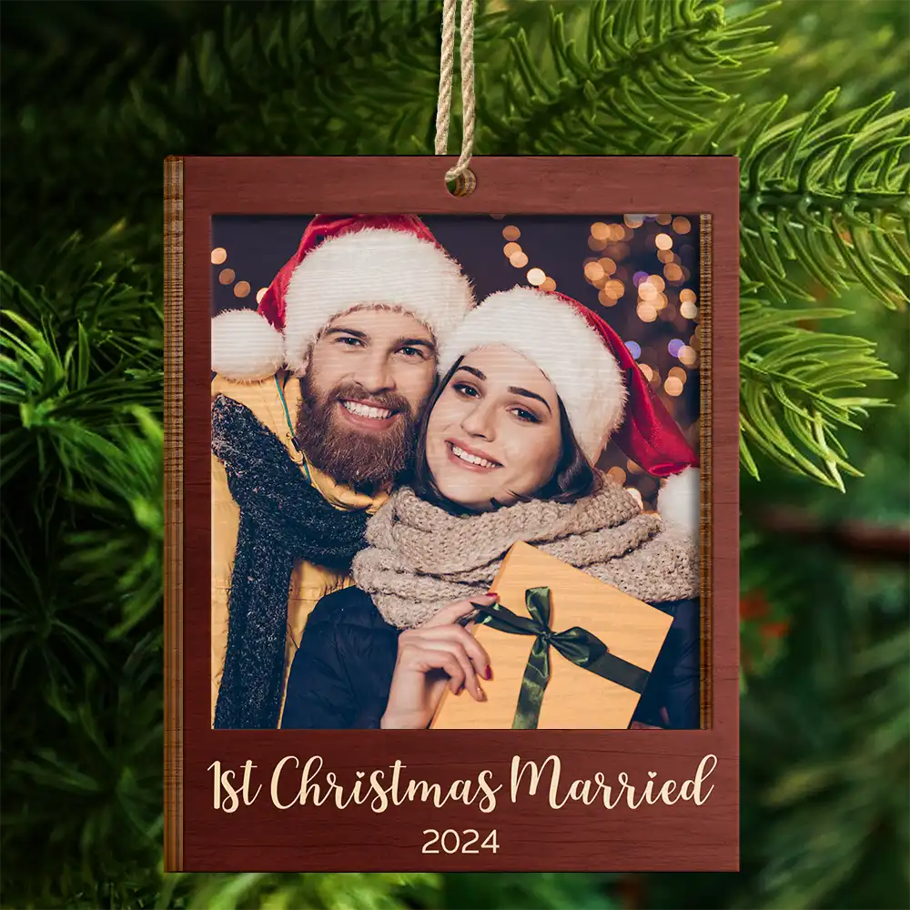 Custom Photo Christmas Family Couple Pet Lover - Personalized 2-Layered Wooden Ornament ORNA1210