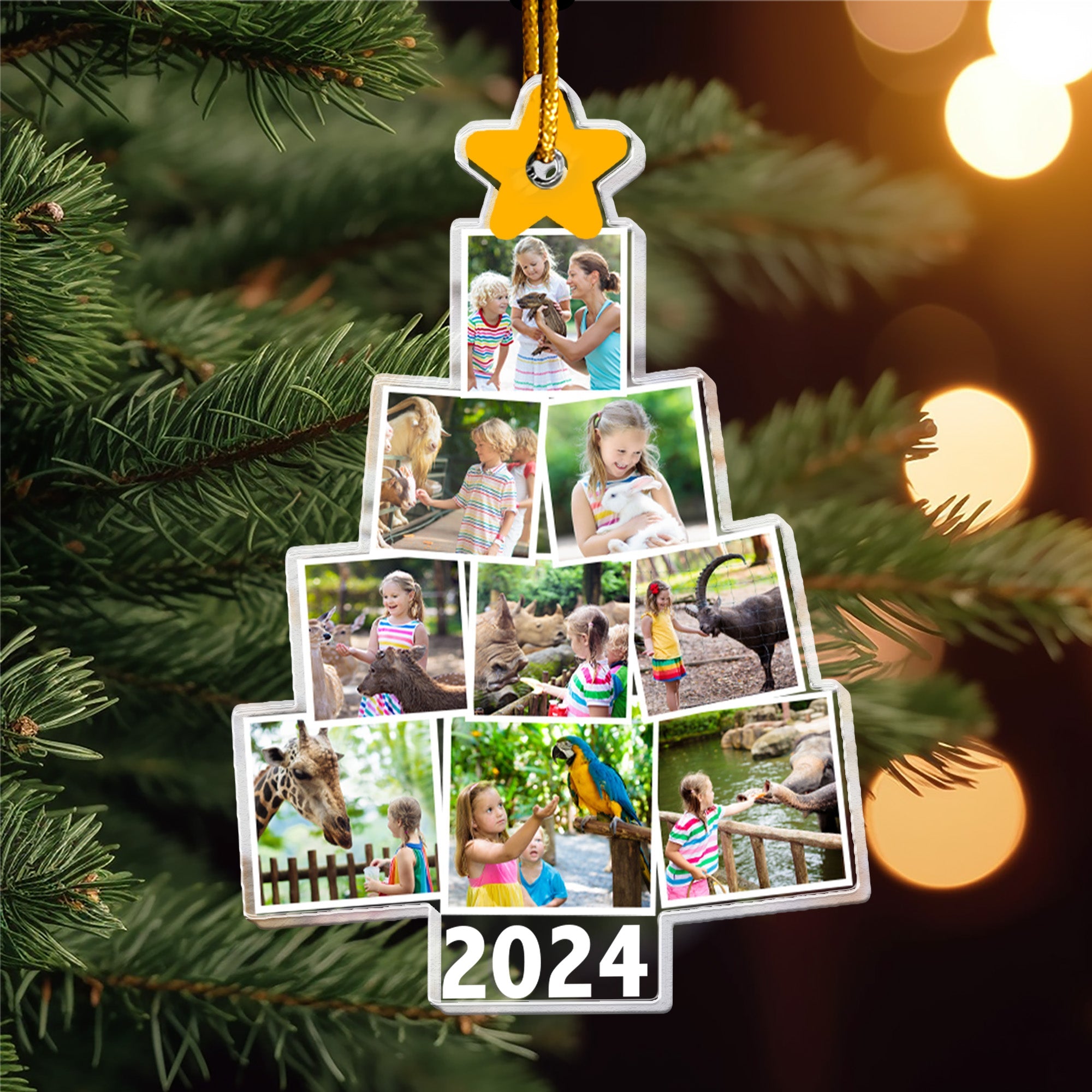 Zoo Area Christmas Tree - Personalized Acrylic Photo Ornament ORN0810