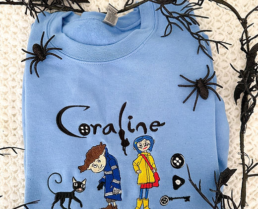 Coraline characters embroidered sweatshirt EMHA0509