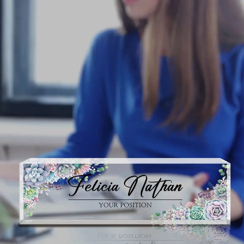 Desk Name Plate Personalized, Custom Acrylic Name Plates, Office Desk Decor, Personalized Desk Name Plate Appreciation Gifts For Teacher, Employee, Nurse, Coworker CT2T8
