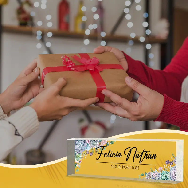 Desk Name Plate Personalized, Custom Acrylic Name Plates, Office Desk Decor, Personalized Desk Name Plate Appreciation Gifts For Teacher, Employee, Nurse, Coworker CT2T8