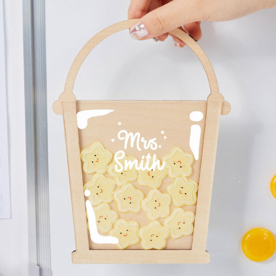 Personalized Fill The Jar With Yellow Star Smiley Face Teacher Reward Jar rejar