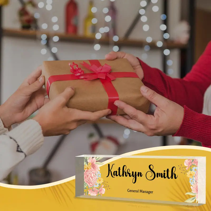 Desk Name Plate Personalized, Custom Acrylic Name Plates For Desk, Office Desk Decor For Women Men, Personalized Desk Name Plate Appreciation Gifts For Boss Lady CT2T8