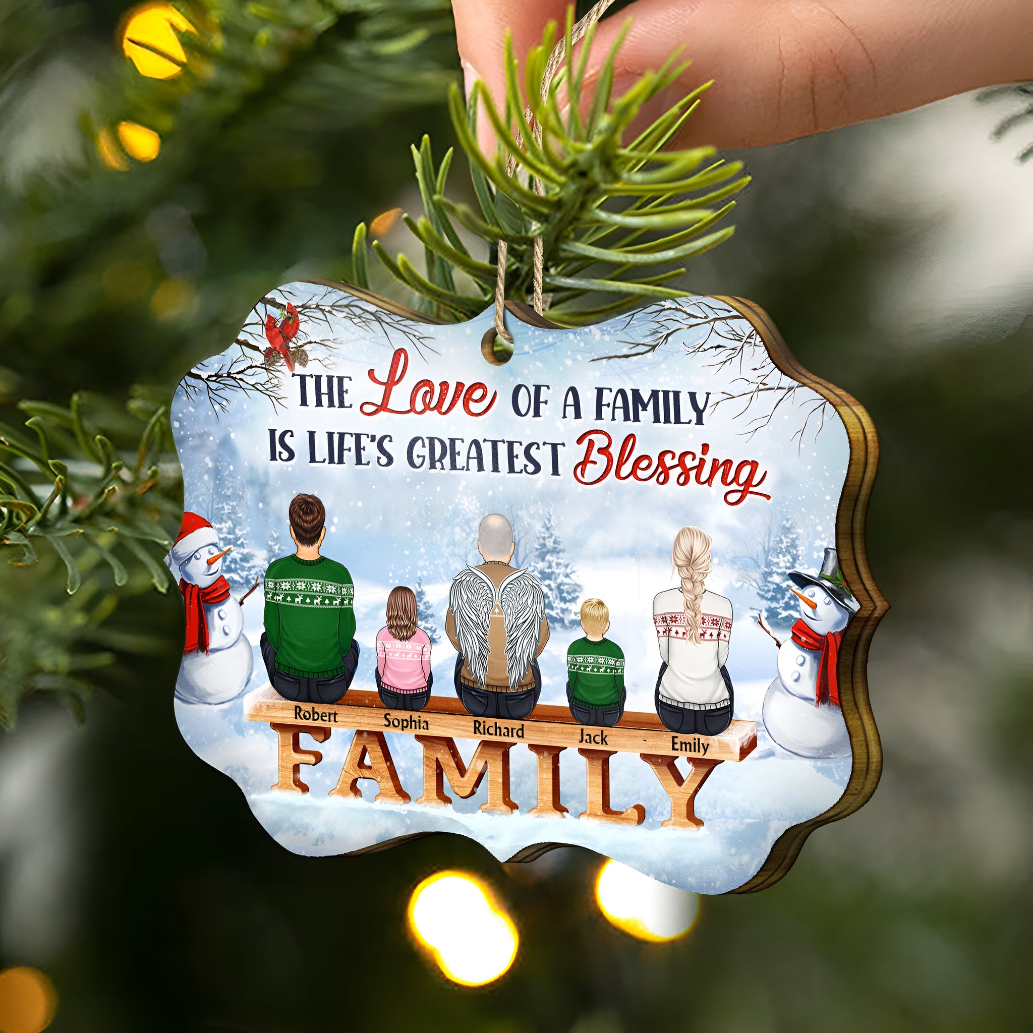 All Family The Greatest Gift Our Parents Gave Us Was Each Other - Christmas Memorial Gift For Siblings, Parents - Personalized Medallion Wooden Ornament ORN0210