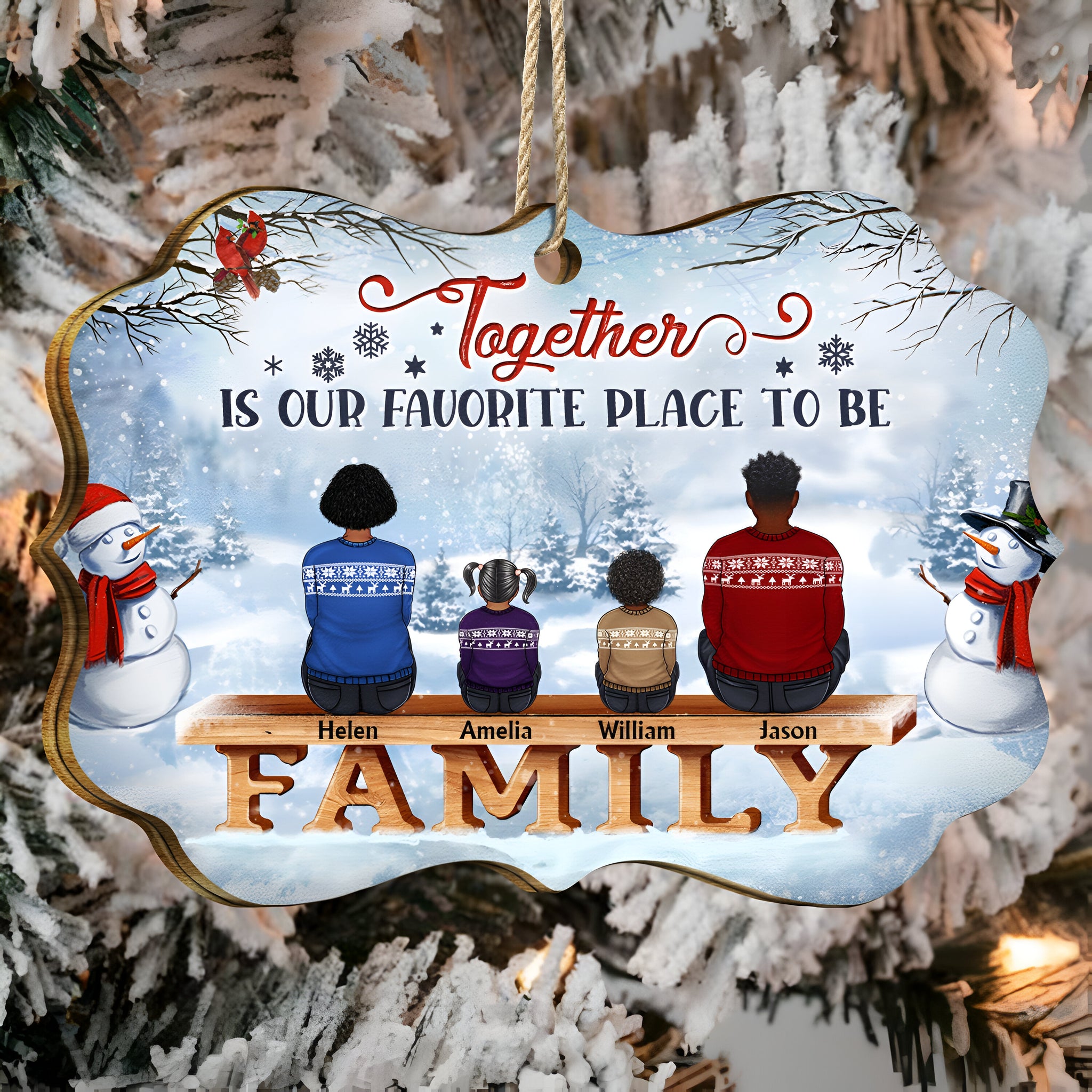 All Family The Greatest Gift Our Parents Gave Us Was Each Other - Christmas Memorial Gift For Siblings, Parents - Personalized Medallion Wooden Ornament ORN0210