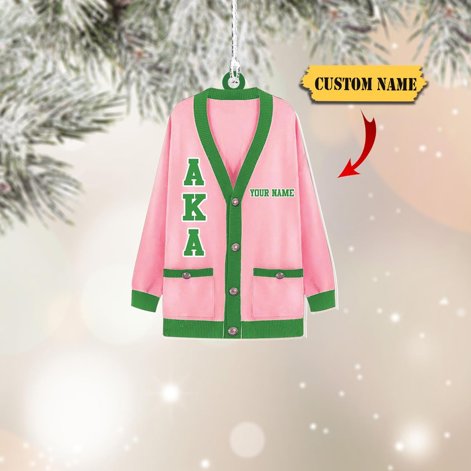 Alpha kappa alpha Christmas ornaments 2D, AKA Custom Shaped Ornament, Personalized Holiday Decor , Perfect Gift for Sisters and Alumni HAOR0711