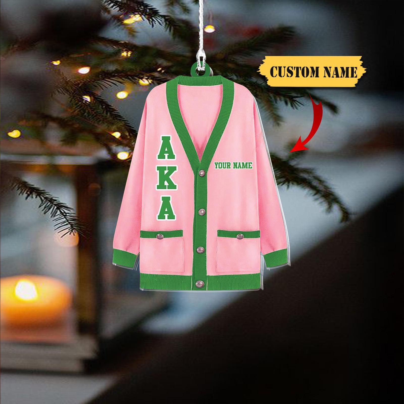 Alpha kappa alpha Christmas ornaments 2D, AKA Custom Shaped Ornament, Personalized Holiday Decor , Perfect Gift for Sisters and Alumni HAOR0711