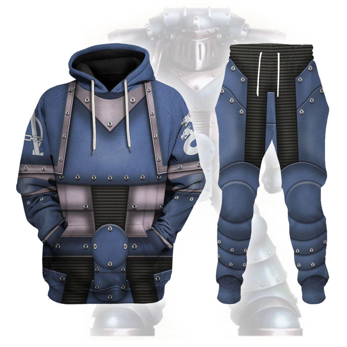 Alpha Legion Marines Salamanders  Warhammer Costume Hoodie Jogger, Alpha Legion Marines Salamanders Space Marines Cosplay 3D Hoodie Pants, Warhammer 3D Tracksuit, Warhammer Game Outfit TQT2