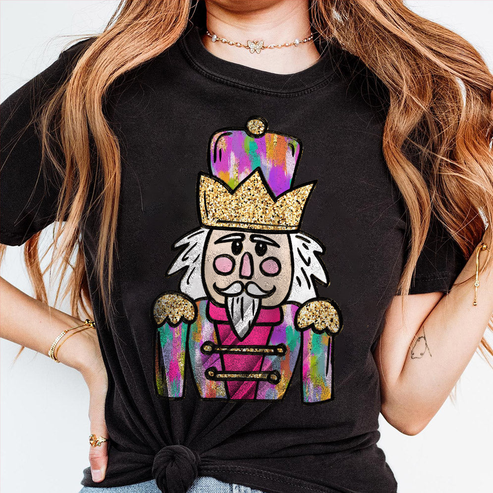 Amare Box Colorful Coquette Glitter Christmas Png, Pink Girls Nutcracker Crewneck, Brushstroke