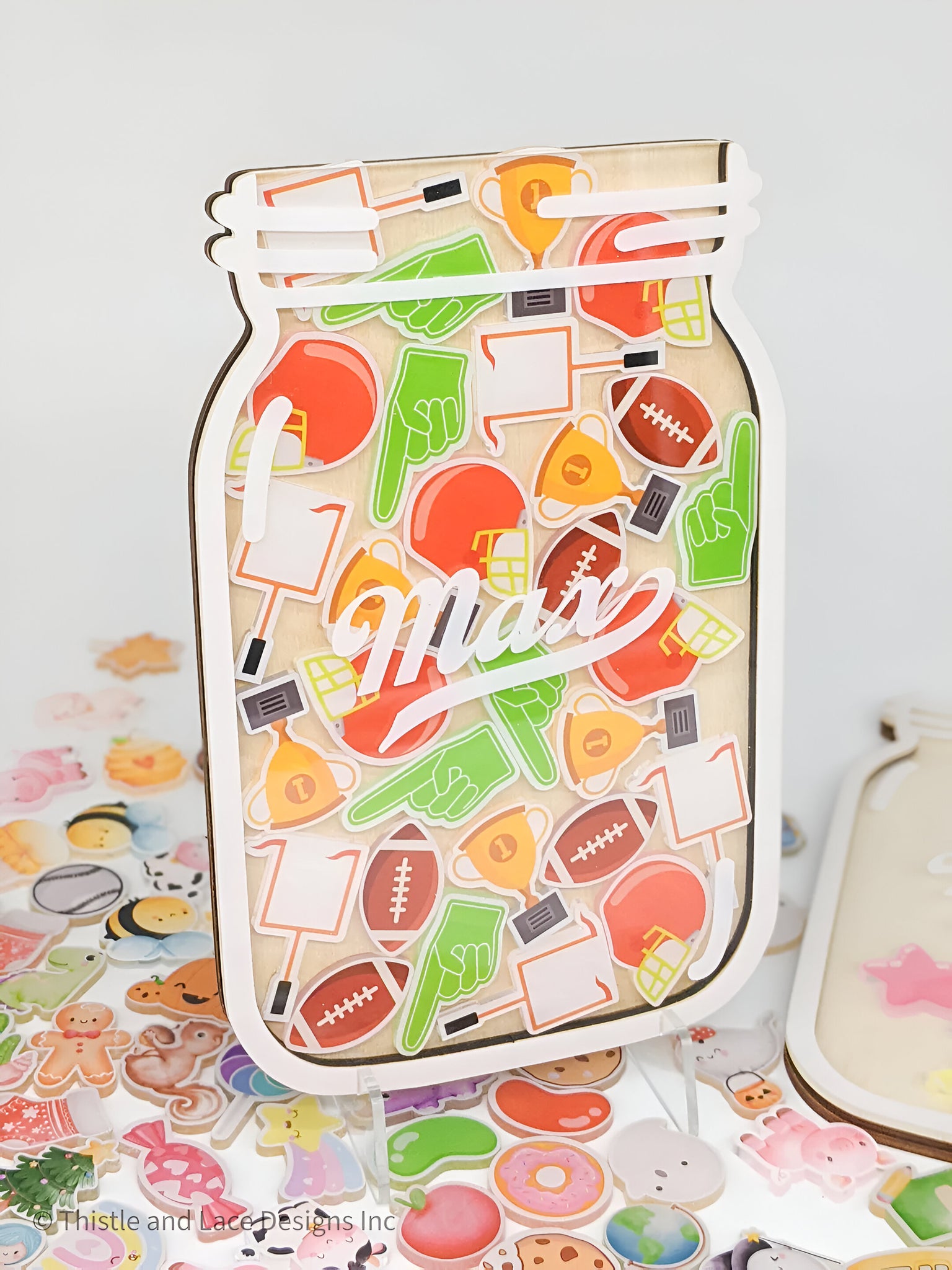 Football fan reward jar tokens, personalized reward jars, magnetic reward jar, sport reward tokens, gift for kids, class reward jar magnet rejar