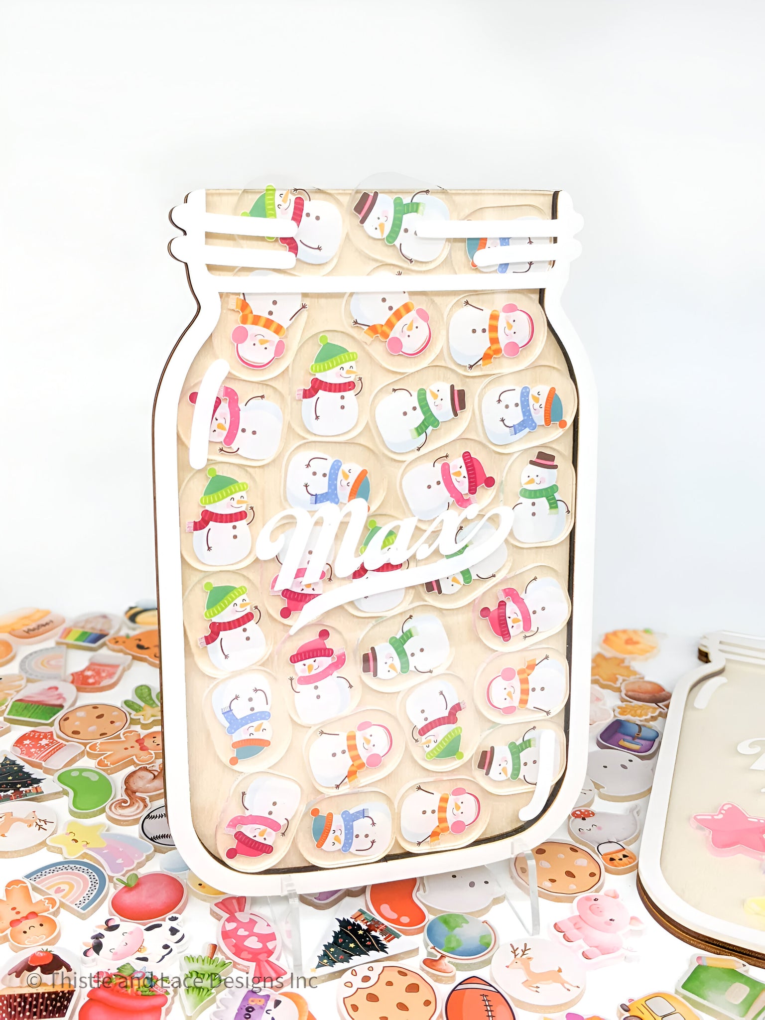 Snowman jar reward jar tokens, personalized reward jar magnet, reward system, santa reward tokens, gift for kids, class reward jar rejar