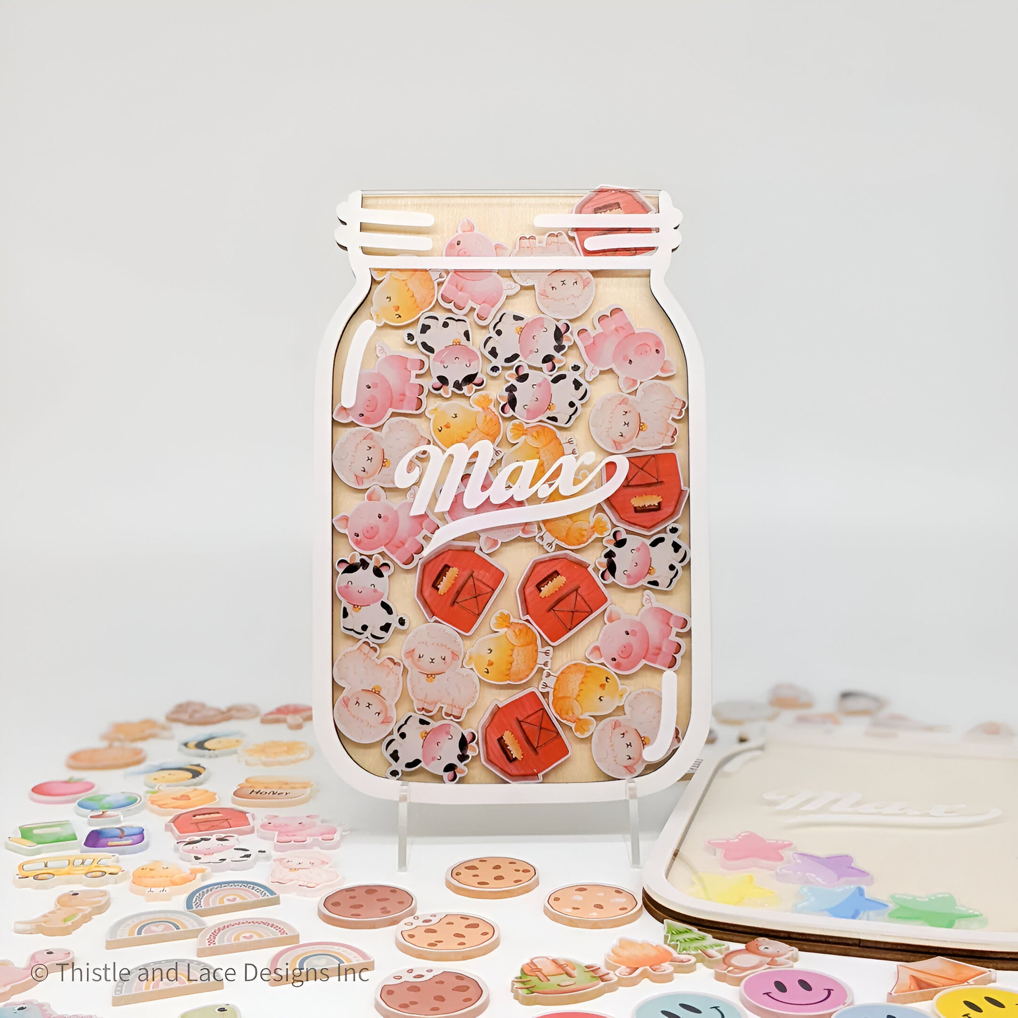 Farm animal themed reward jar tokens, personalized reward jar, reward system, reward tokens, back to school, gift for kids, class reward jar rejar