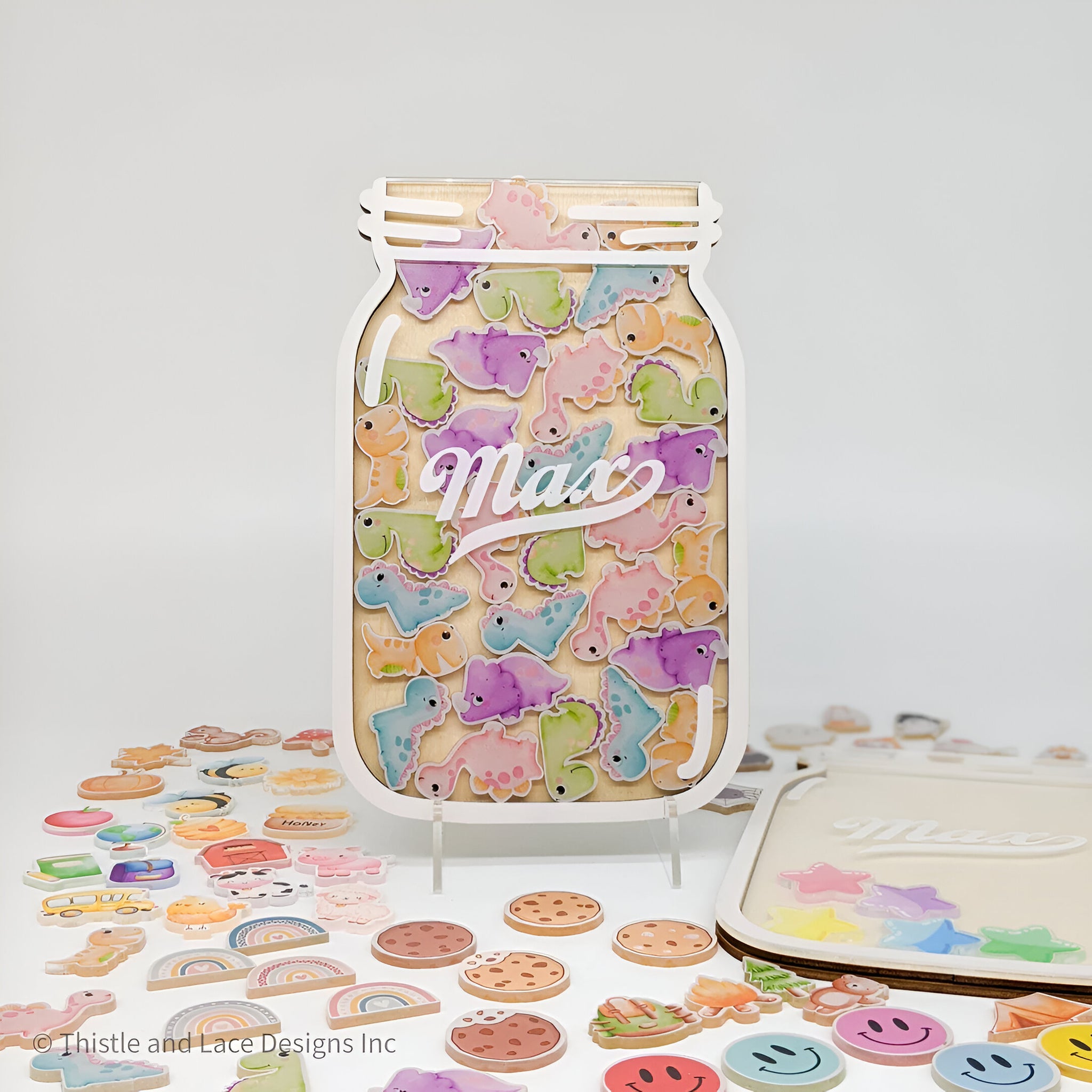 Dinosaur themed reward jar tokens, personalized reward jars, reward system, reward tokens, back to school, gift for kids, class reward jar rejar