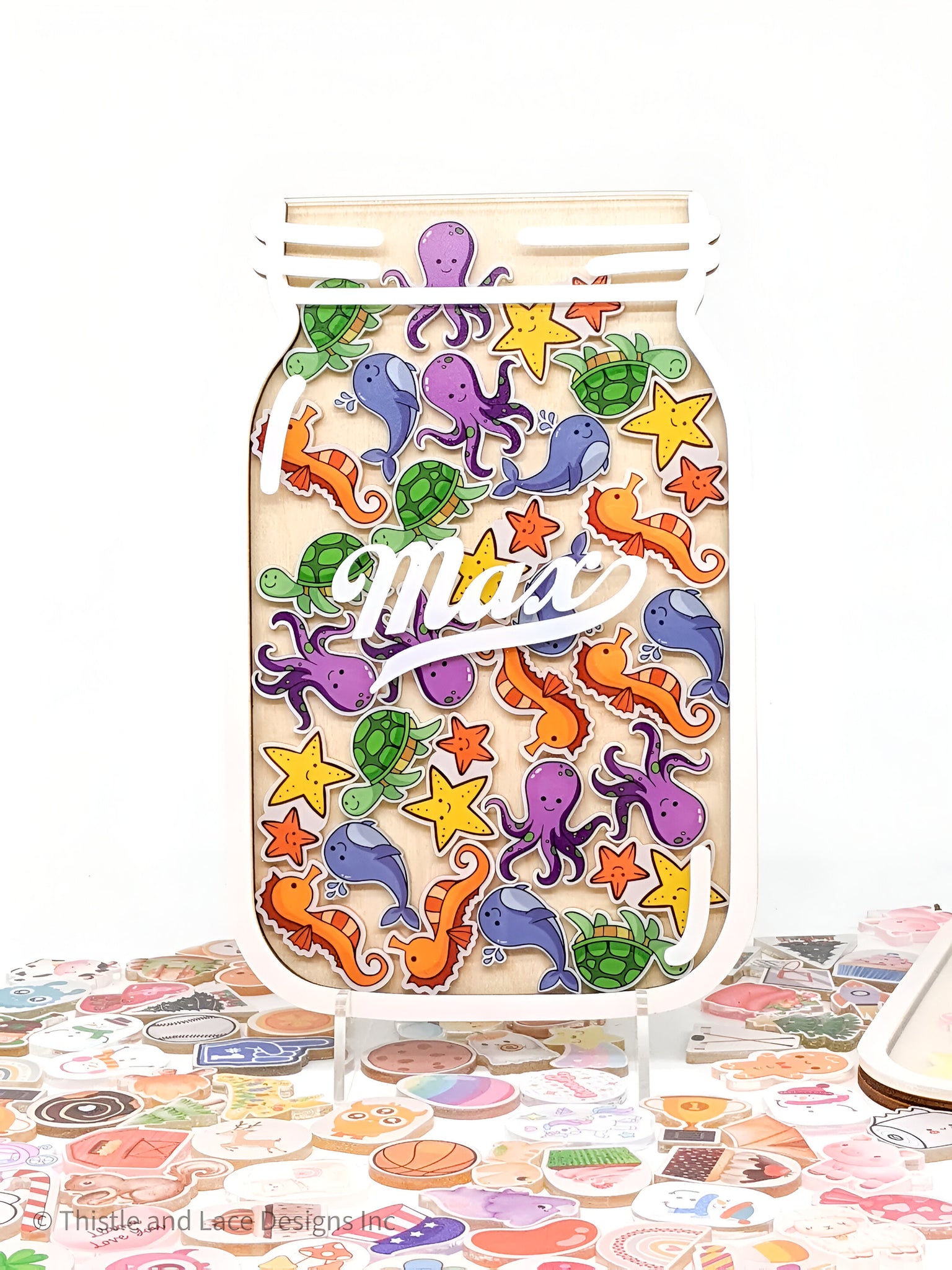 Sea animal reward jar tokens, personalized reward jar, reward system, reward tokens, reward chart, gift for kids, class reward jar rejar