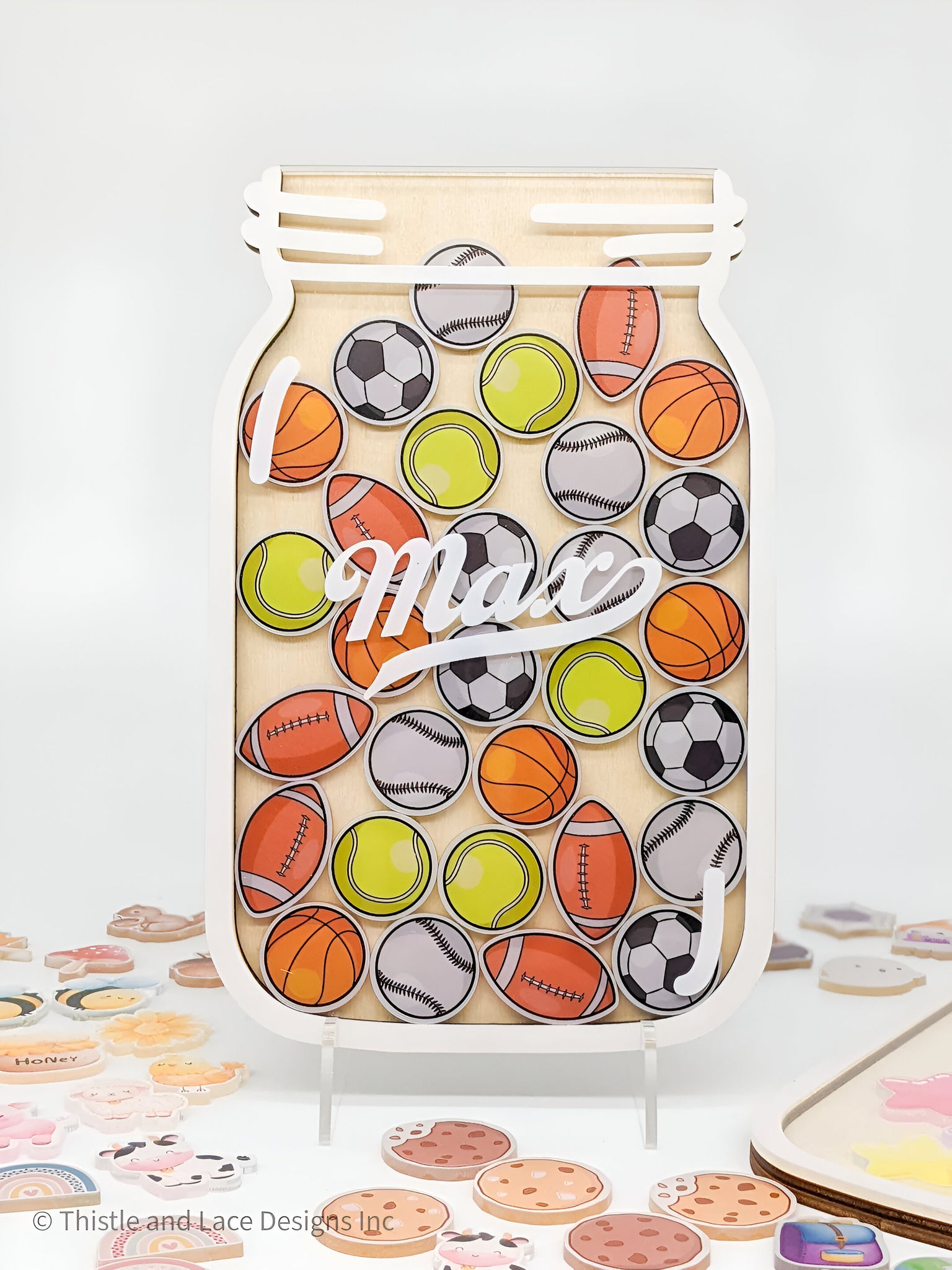 Sports themed reward jar tokens, personalized reward jars, magnetic reward jar, sport reward tokens, gift for kids, class reward jar magnet rejar
