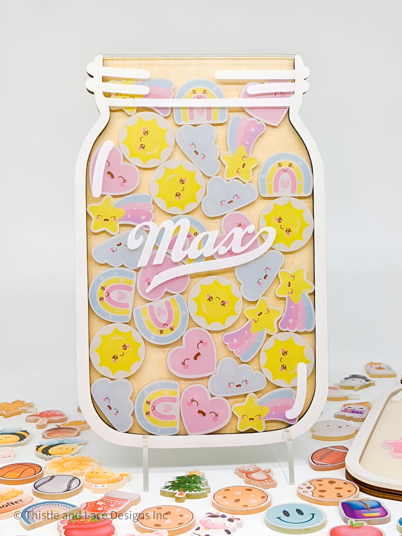 Sunshine & rainbows reward jar tokens, personalized reward jar, reward system, reward tokens, reward chart, gift for kids, class reward jar rejar