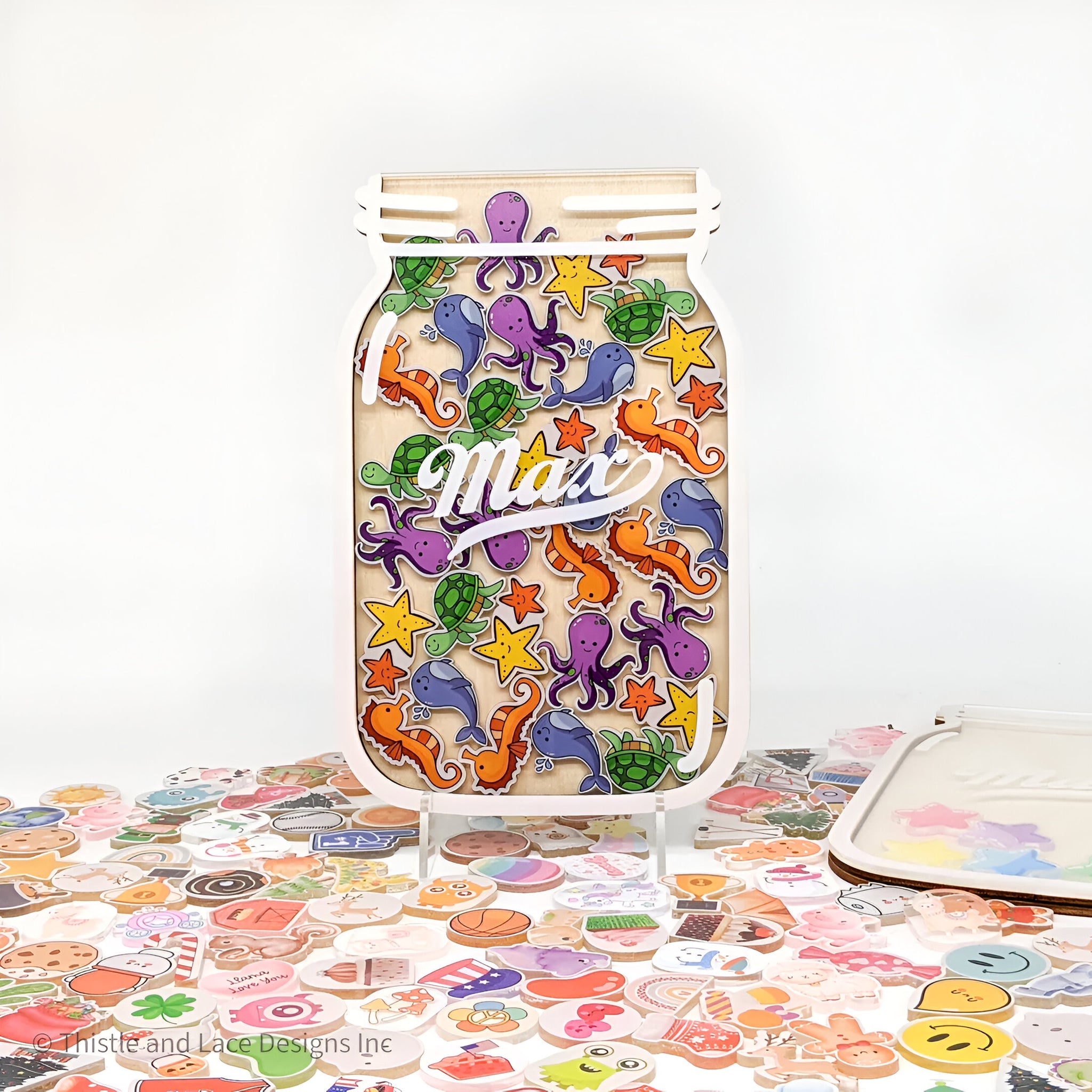 Sea animal reward jar tokens, personalized reward jar, reward system, reward tokens, reward chart, gift for kids, class reward jar rejar