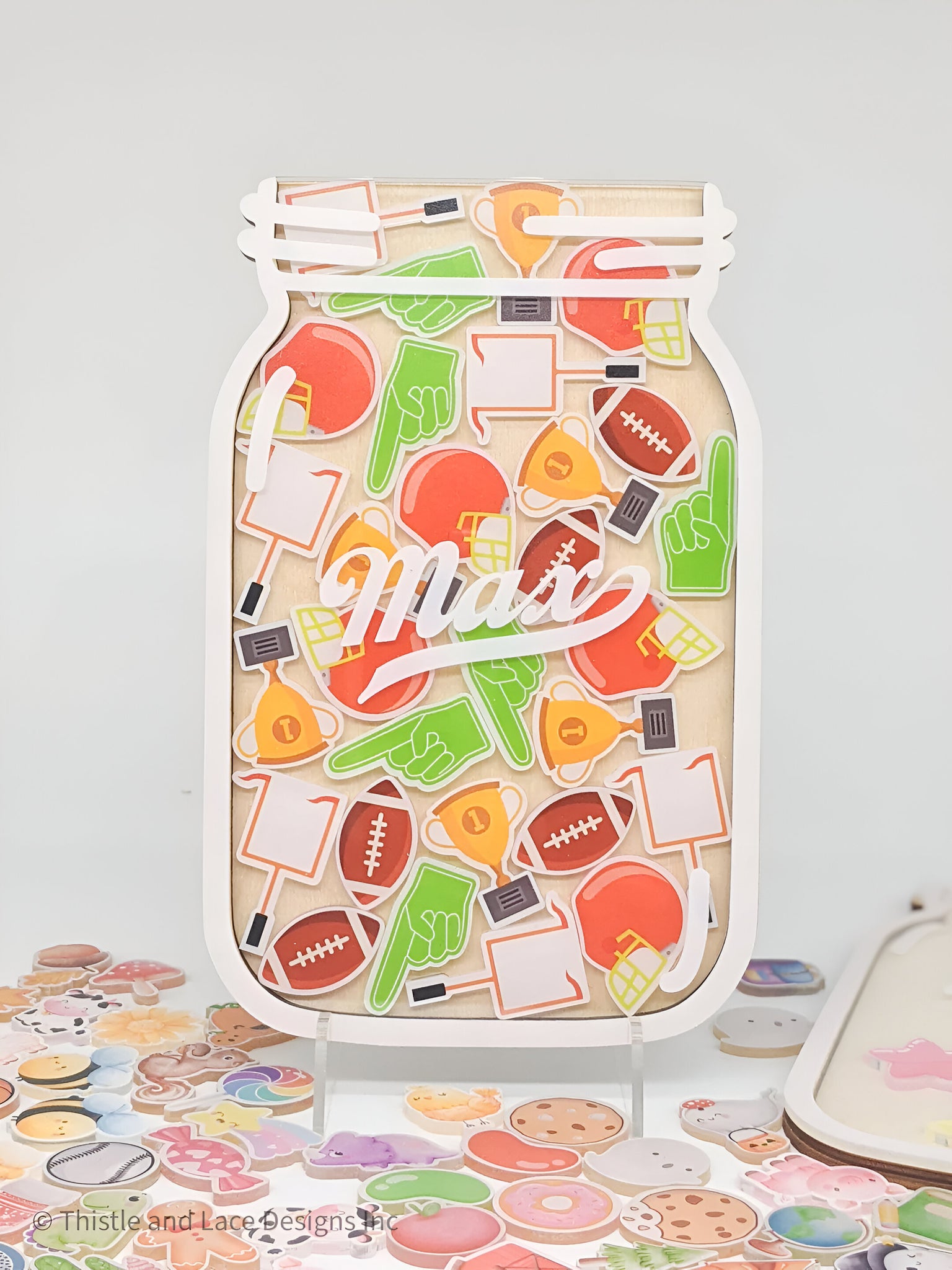 Football fan reward jar tokens, personalized reward jars, magnetic reward jar, sport reward tokens, gift for kids, class reward jar magnet rejar