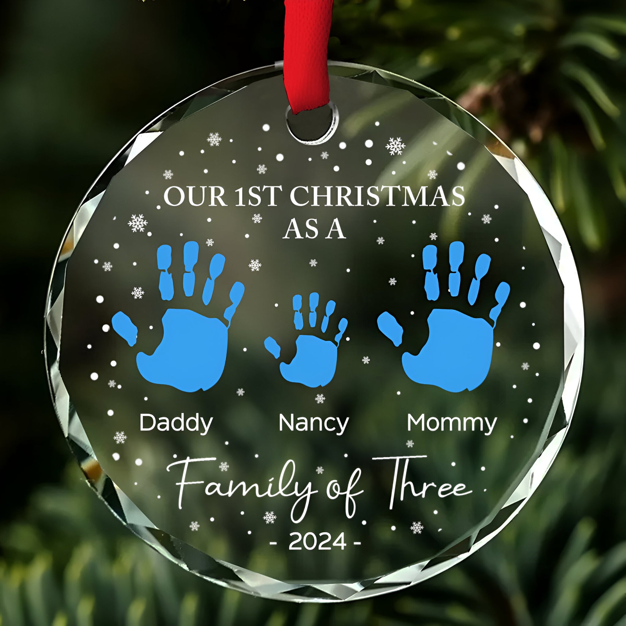 As A Family Of Four - Personalized Custom Glass Ornament ORN0710