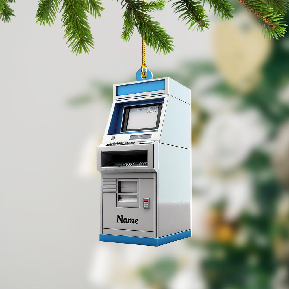 ATM Bank Cash Machine Christmas Ornament, Xmas Tree Decor, Loved ATM Bank Cash Machine Ornament, Christmas Ornament Gift HAOR0611