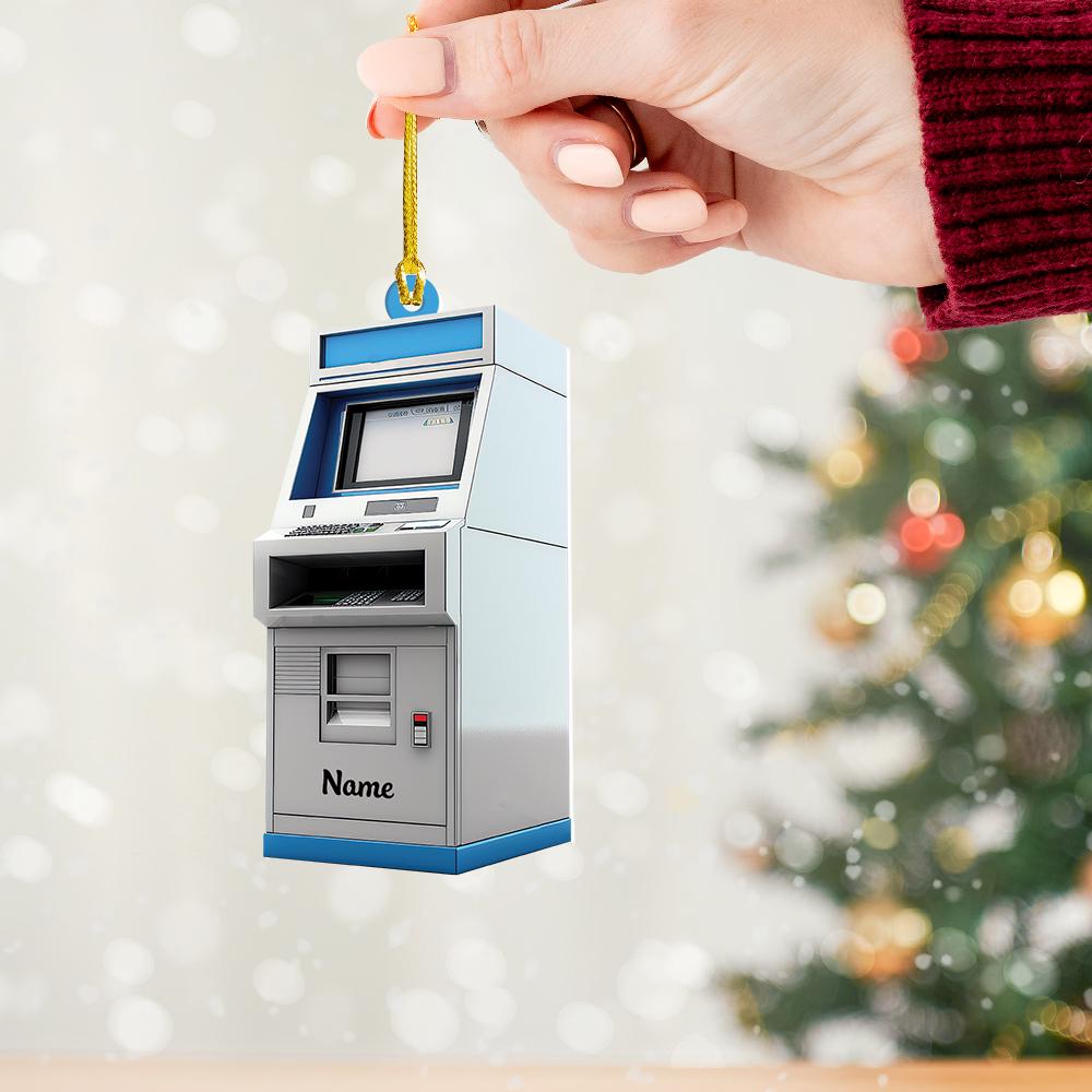 ATM Bank Cash Machine Christmas Ornament, Xmas Tree Decor, Loved ATM Bank Cash Machine Ornament, Christmas Ornament Gift HAOR0611