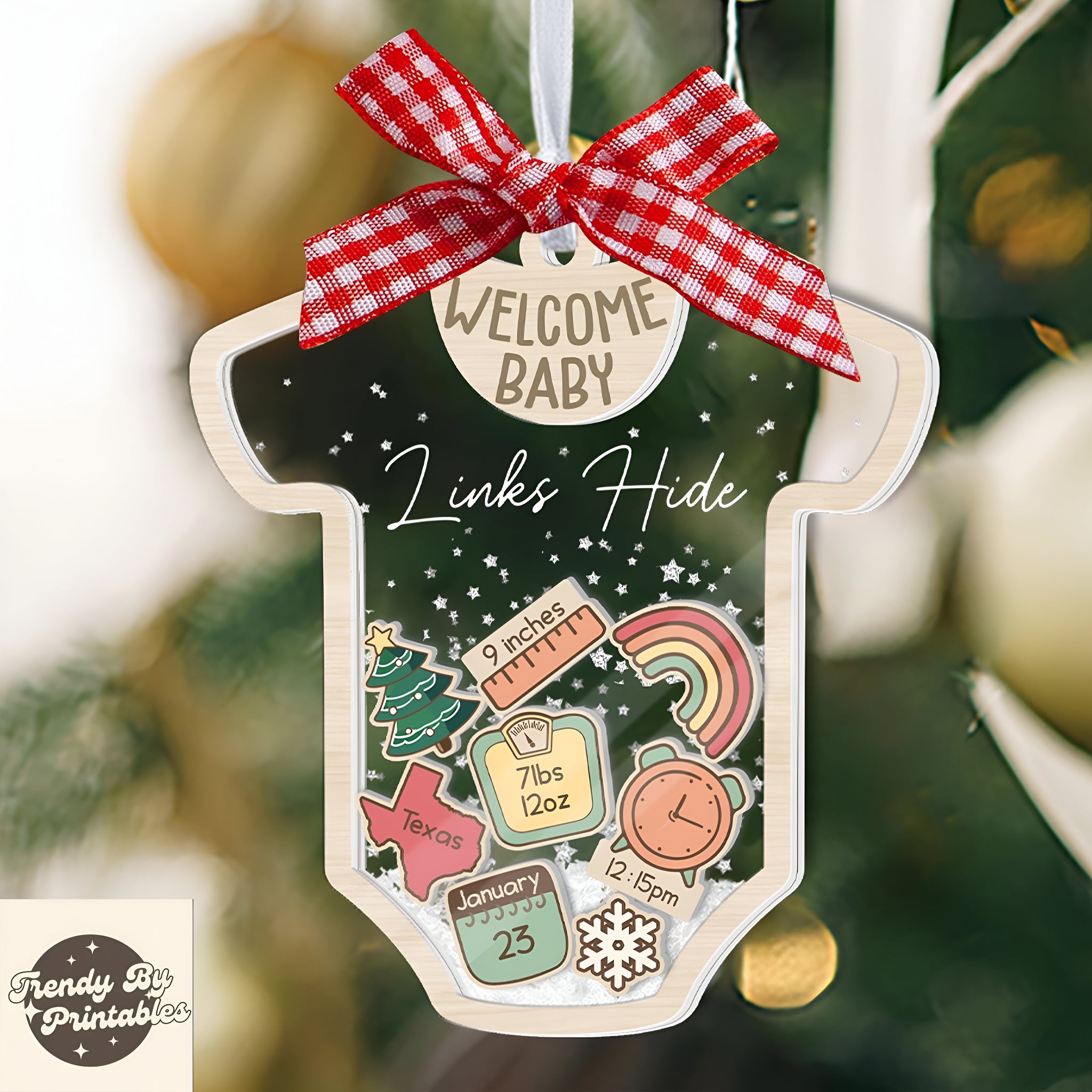 Baby's First Christmas Ornament, Baby Shake Ornament, Custom Baby Shaker, Baby First Ornament 2024, New Baby Gift, 4D Shaker Babies Ornament ORHA24