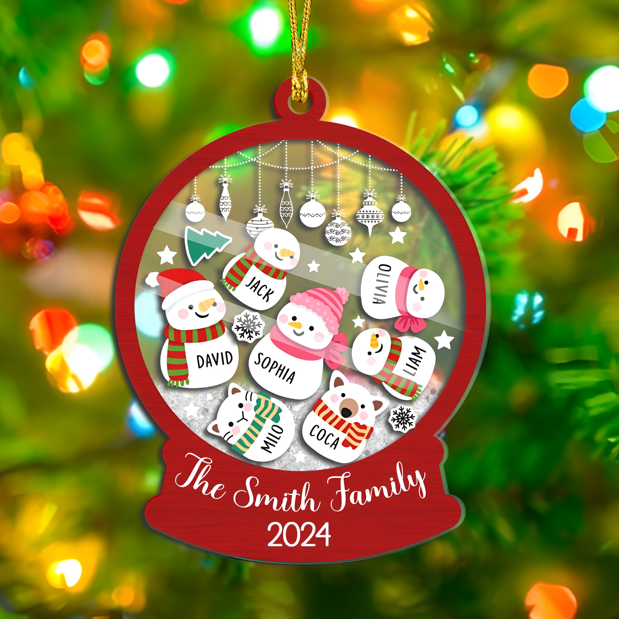 Snowman Family - Personalized 4D Shaker Ornament - Christmas Gift For Family ORN2809