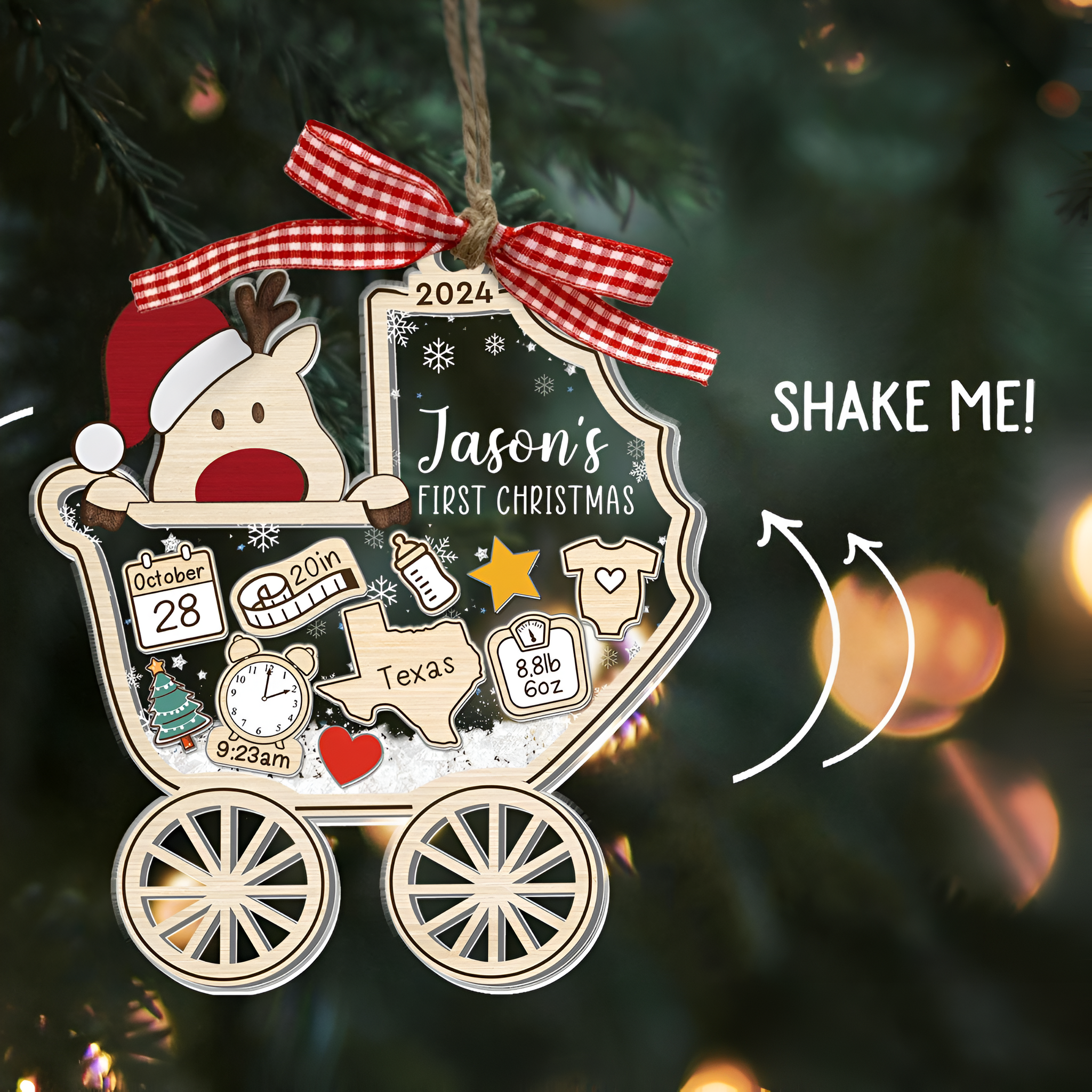 2024 Baby's First Christmas - Personalized 4D Shaker Ornament - Christmas Gift For Baby & Family ORN2809