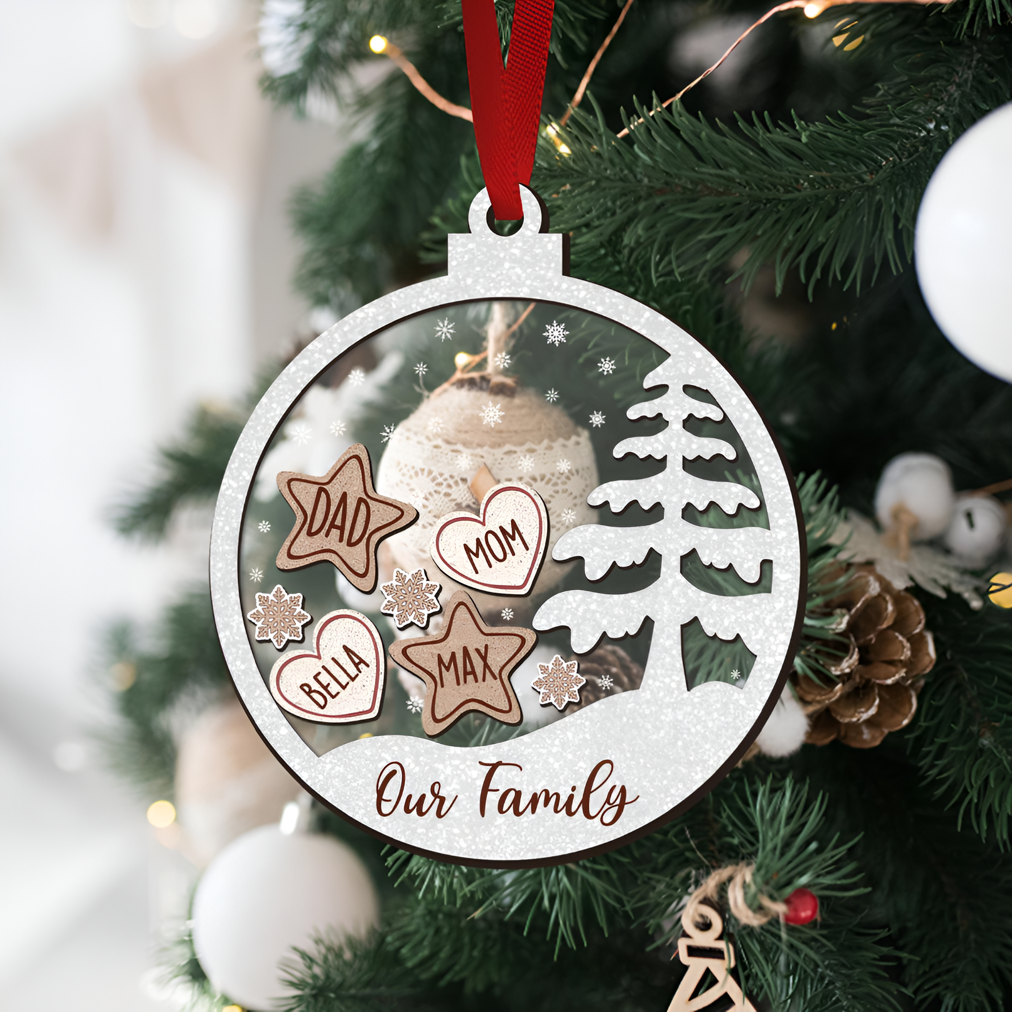 Our Family Keepsake - Personalized 4D Shaker Ornament - Christmas Gift For Family ORN2809