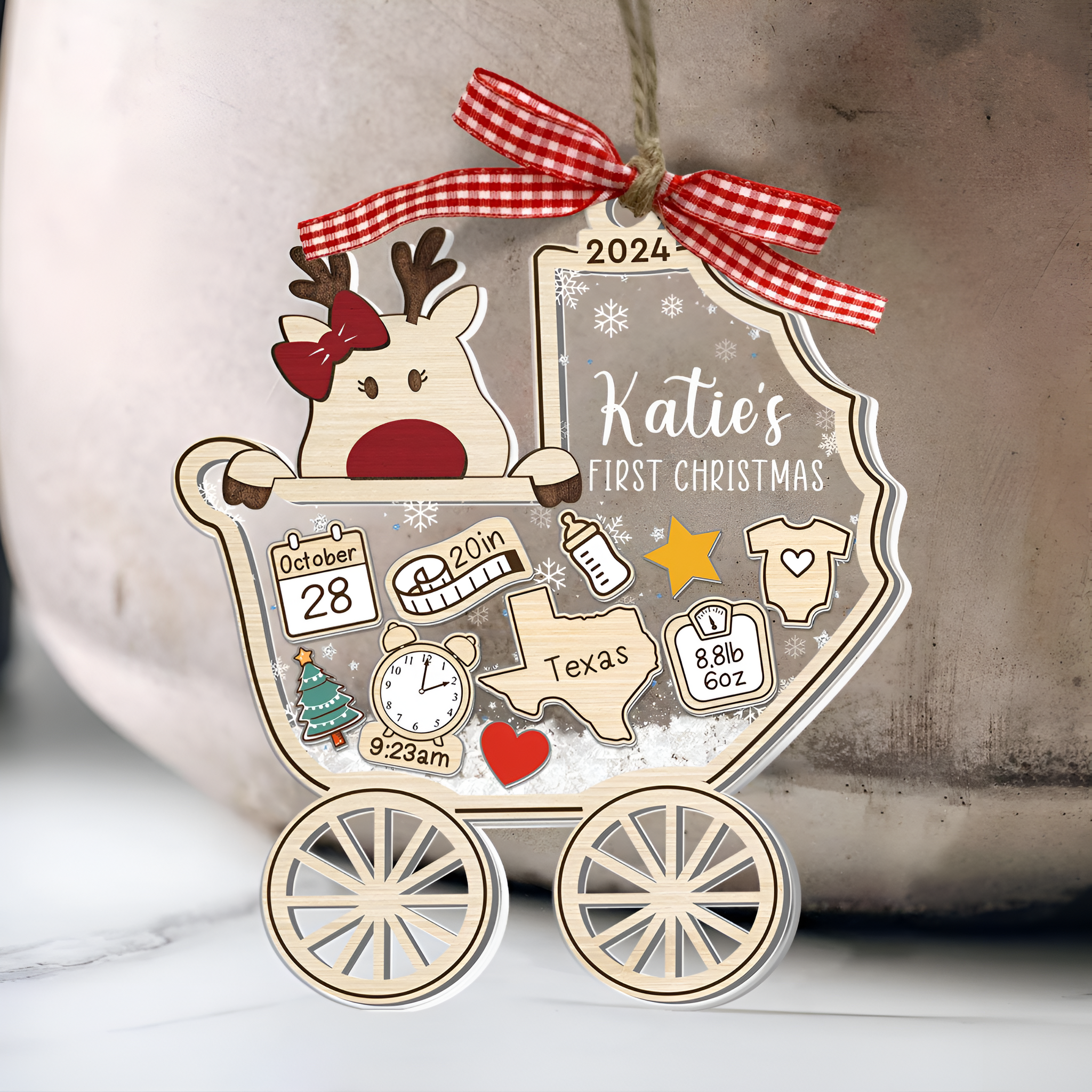 2024 Baby's First Christmas - Personalized 4D Shaker Ornament - Christmas Gift For Baby & Family ORN2809