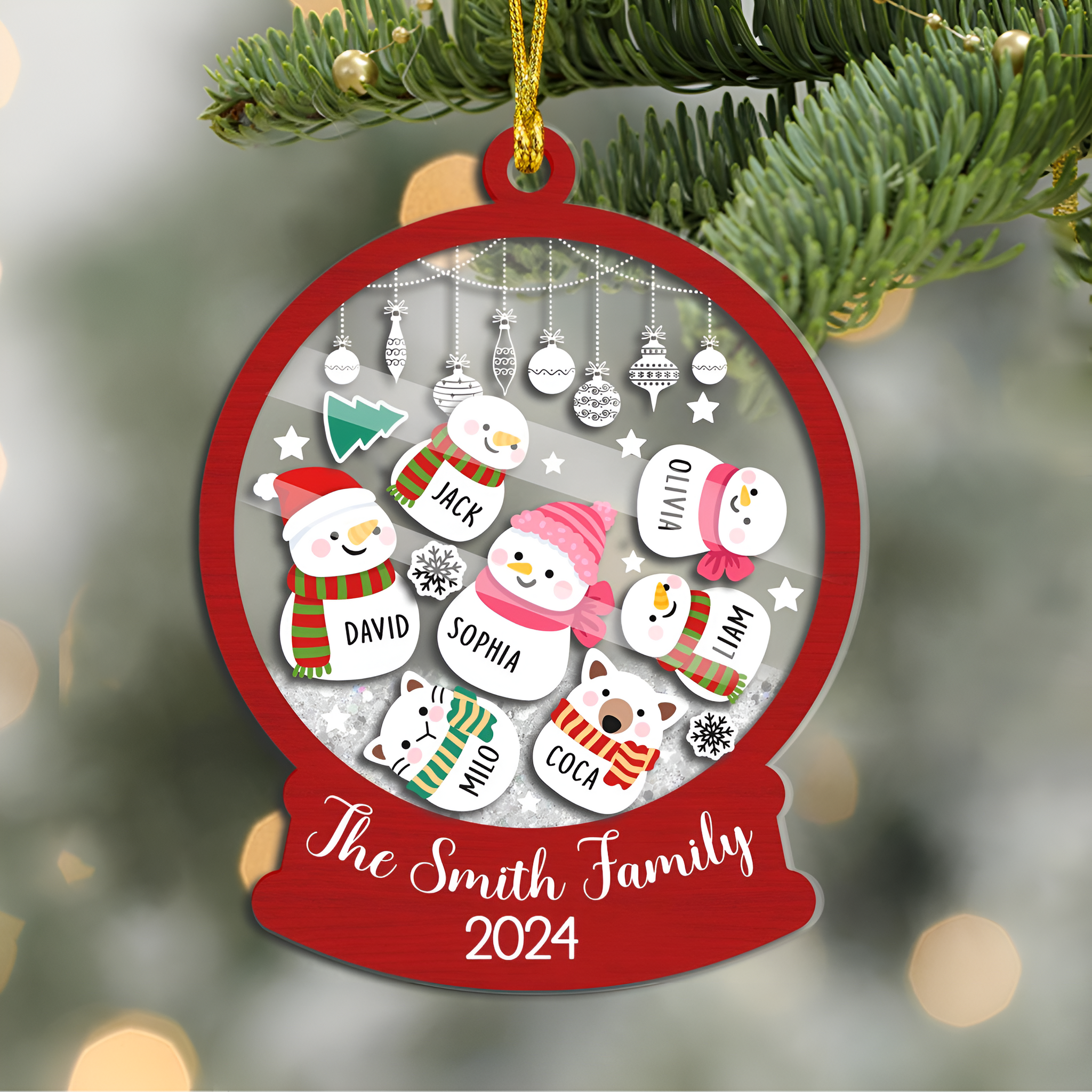 Snowman Family - Personalized 4D Shaker Ornament - Christmas Gift For Family ORN2809
