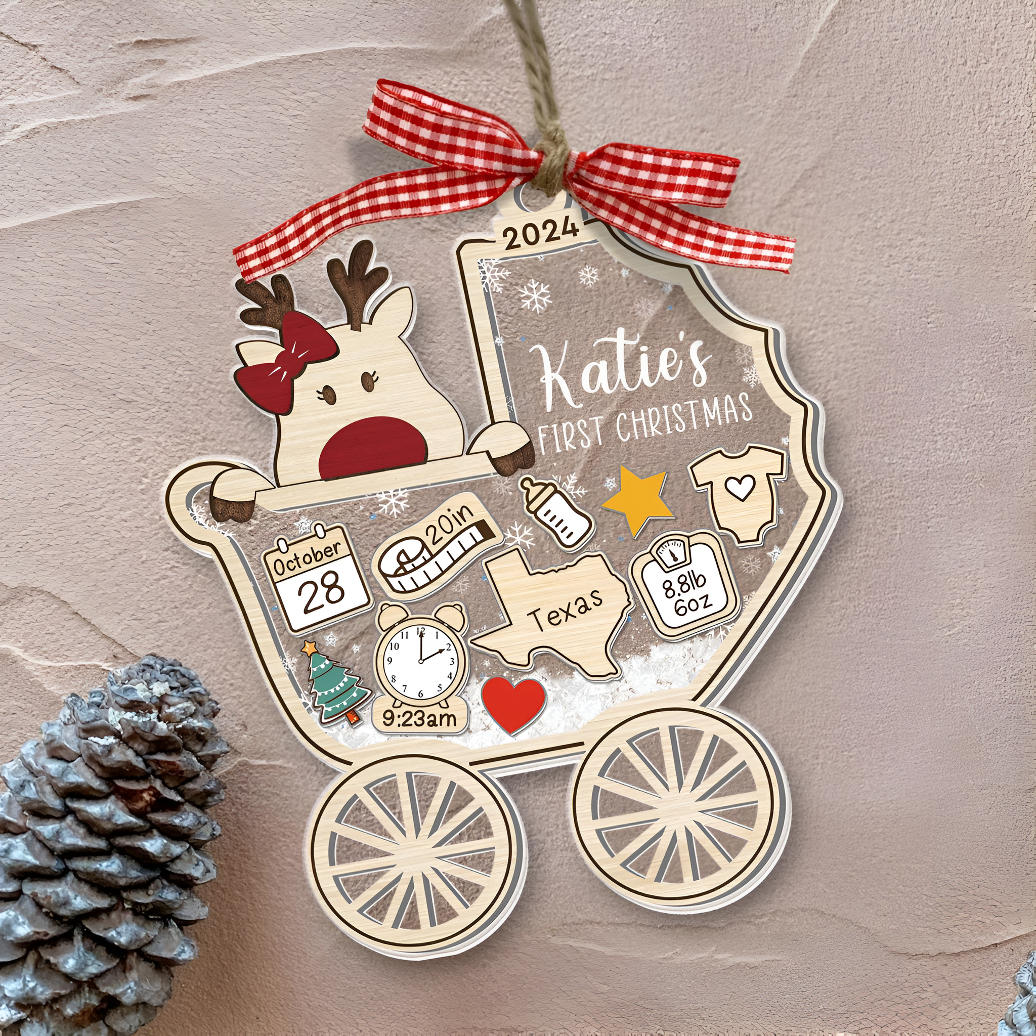 2024 Baby's First Christmas - Personalized 4D Shaker Ornament - Christmas Gift For Baby & Family ORN2809