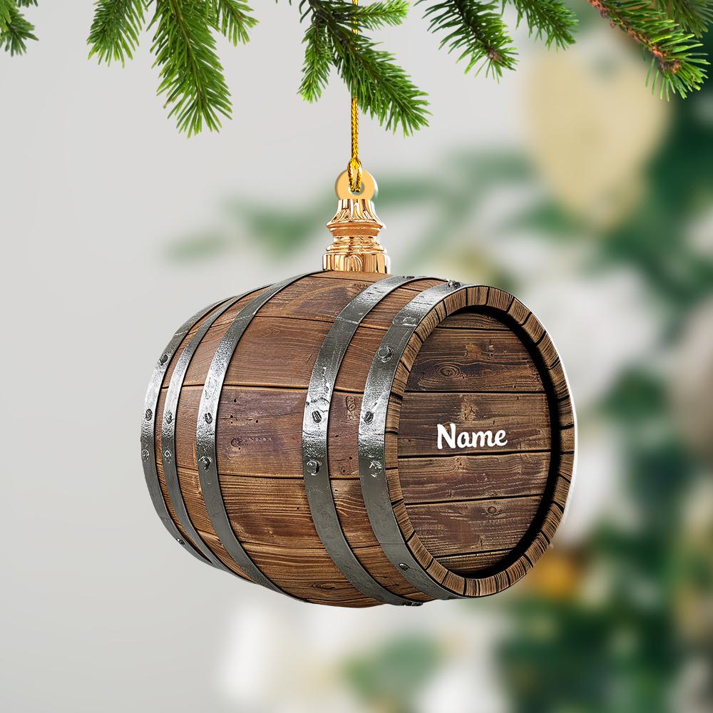 Barrel Oak Whiskey Christmas Ornament, Xmas Tree Decor, Loved Barrel Oak Whiskey Ornament, Christmas Hanging Ornament Gift HAOR0611