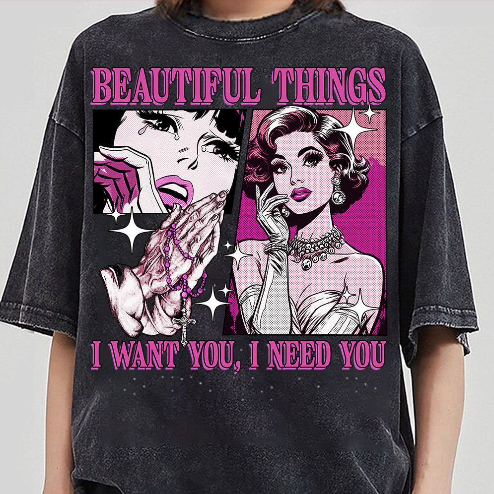 Beautiful Things Shirt, I Want You, Vintage Girl Aesthetic, Fireworks and Rollerblades Music