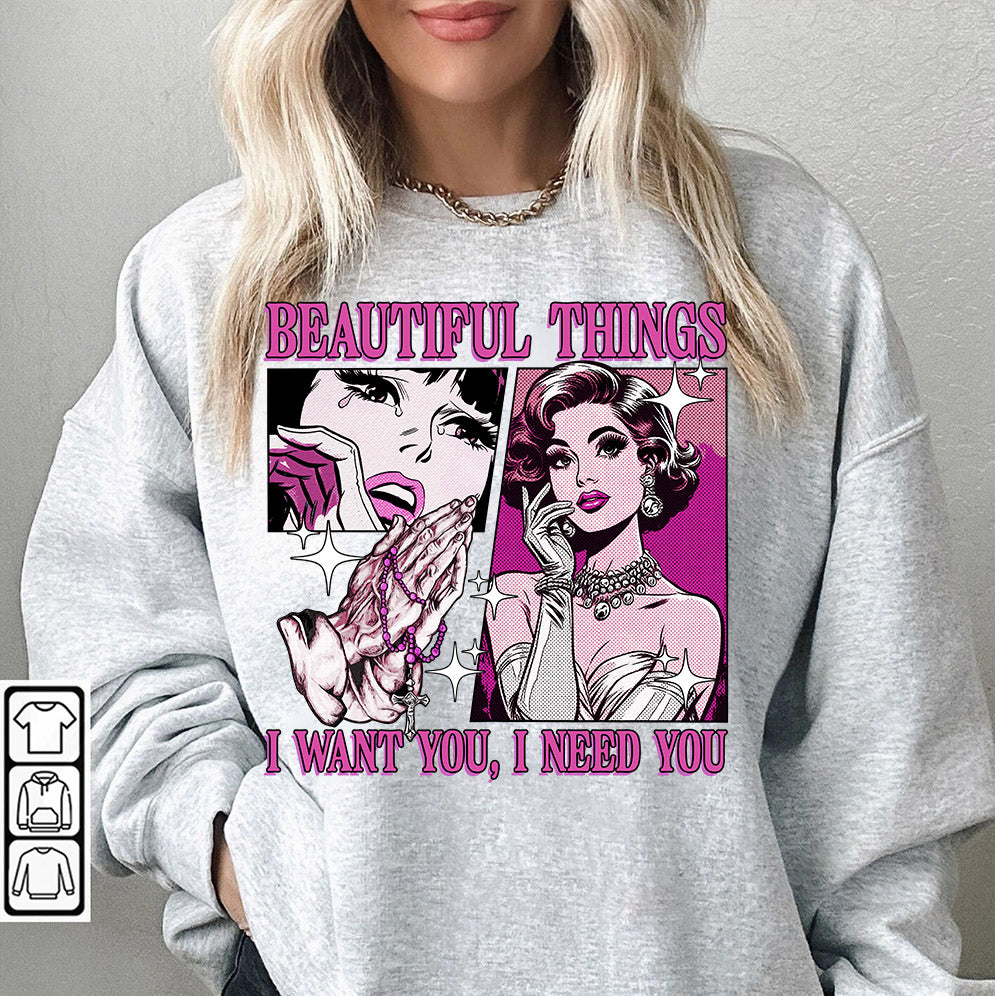 Beautiful Things Shirt, I Want You, Vintage Girl Aesthetic, Fireworks and Rollerblades Music