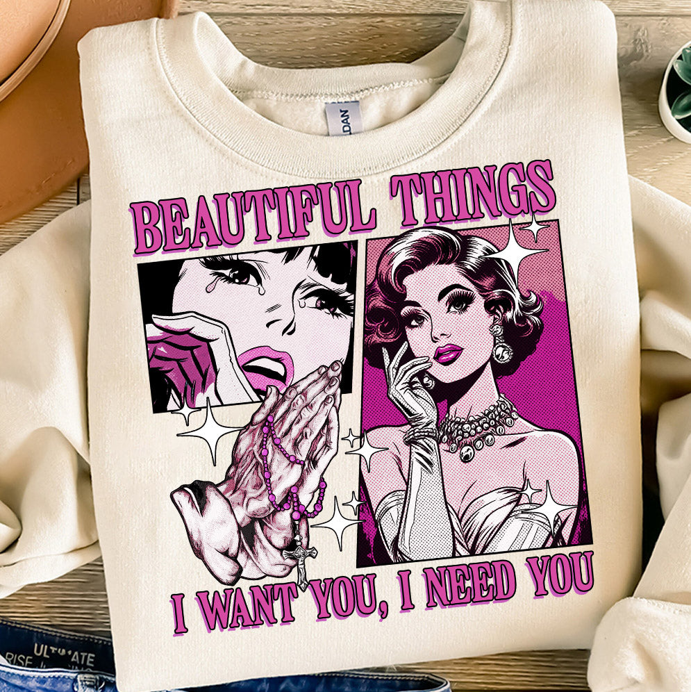 Beautiful Things Shirt, I Want You, Vintage Girl Aesthetic, Fireworks and Rollerblades Music