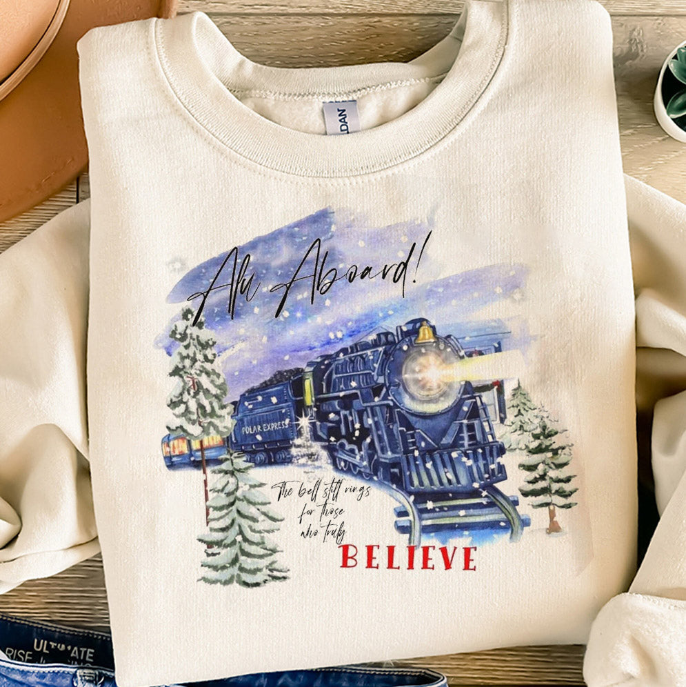 Believe Polar Express Sweatshirt, Christmas Family Pajamas, Christmas Express Shirt, Believe Christmas Shirt, Holiday Shirt, Xmas Train Tee