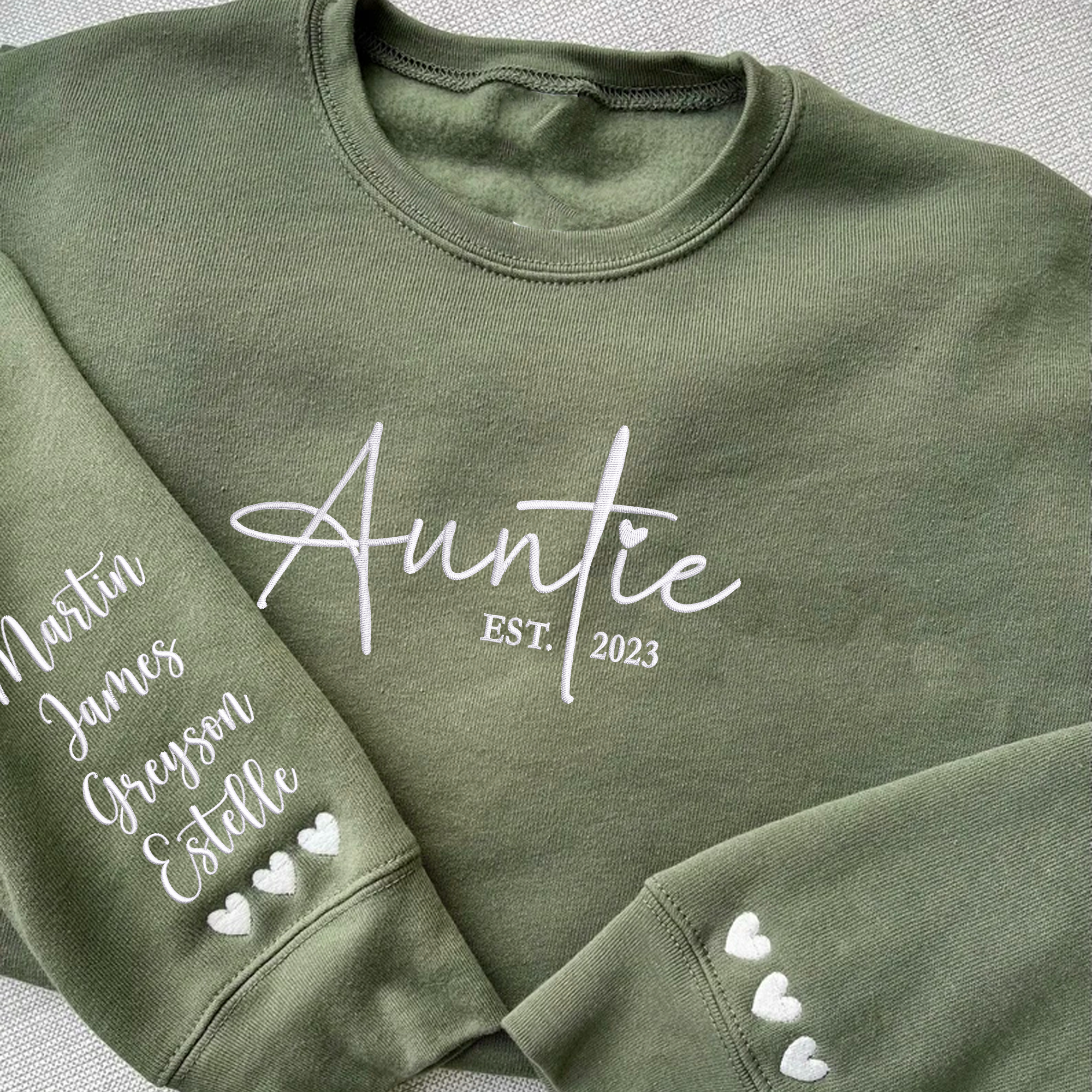 Customized Wifey Est 2024 Sweatshirt, Engagement Sweatshirt Embroidered, Bridal Shower Gift, New Wife Crewneck em4