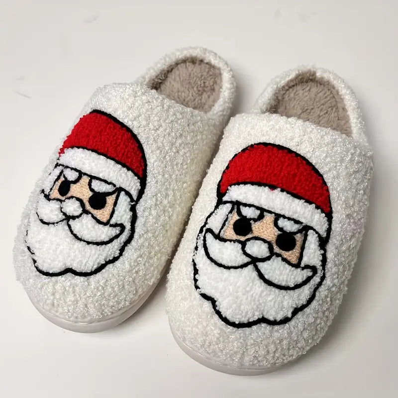 Christmas Santa Claus And Halloween Pattern Home Slippers Soft Plush Cozy House Slippers Anti-skid Slip-on Shoes Indoor For Men Winter Shoes SL0808 12