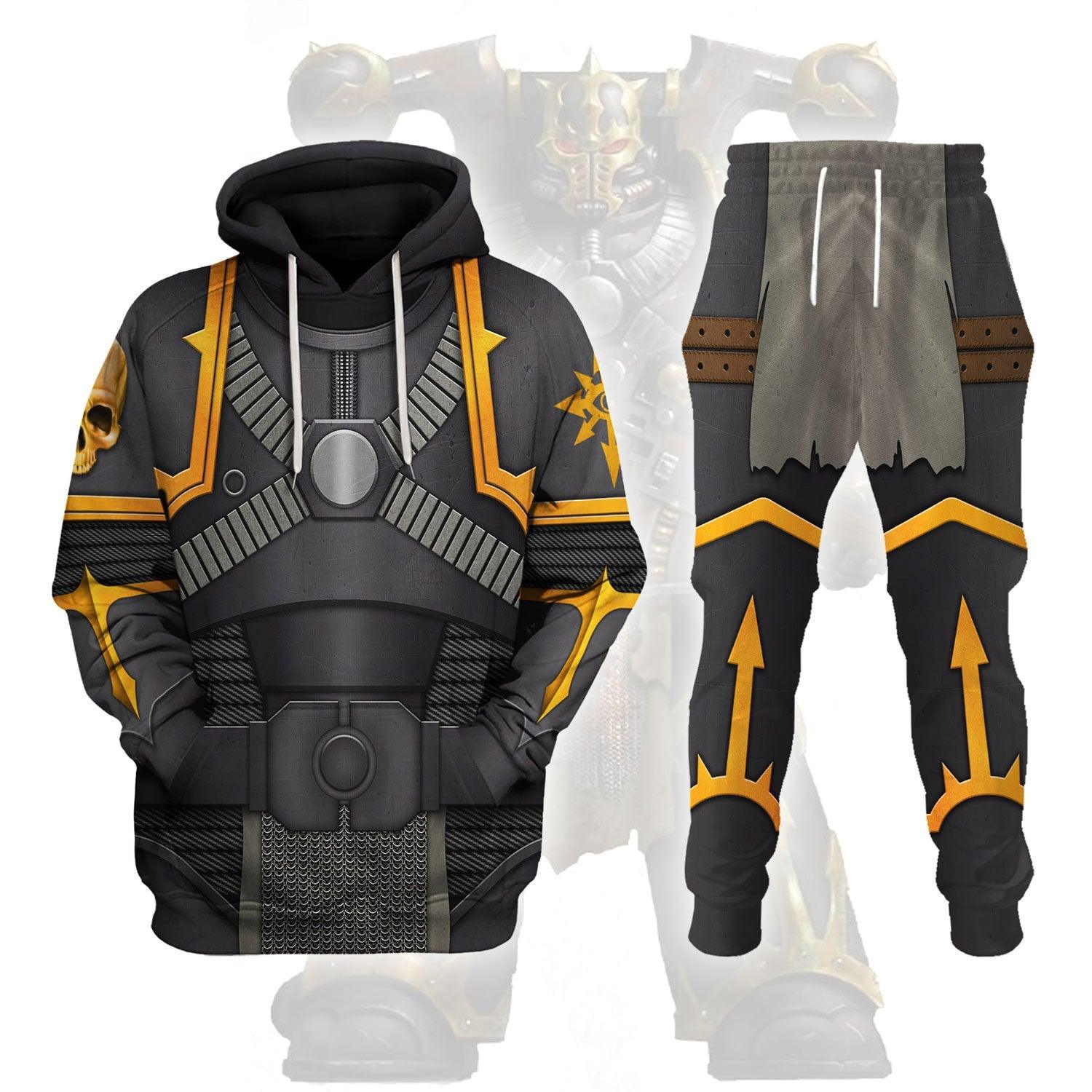 Black Legion Colour Scheme Warhammer Costume Hoodie Jogger,Black Legion Colour Scheme Marines Cosplay 3D Hoodie Pants, Warhammer 3D Tracksuit 