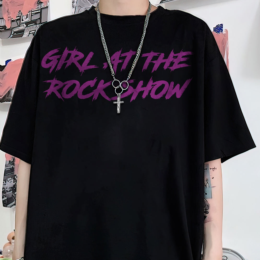 Blink-182 Women's Boxy Tee, Slightly Cropped Fit, Girl at the Rock Show, Blink 182 Shirt, Trendy, Crop Top, Graphic Tee