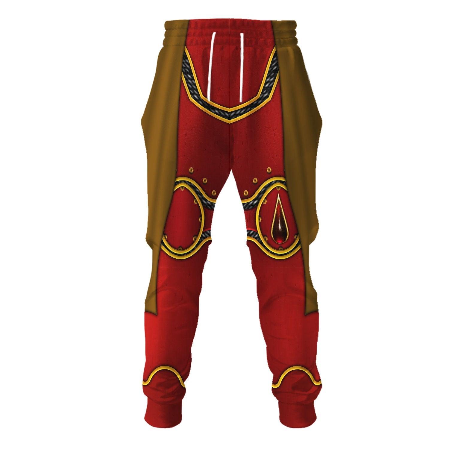 Blood Angels Brown Robe Warhammer Costume Hoodie Jogger, Blood Angels Brown Robe Marines Cosplay 3D Hoodie Pants, Warhammer 3D Tracksuit, Warhammer Game Outfit TQT1