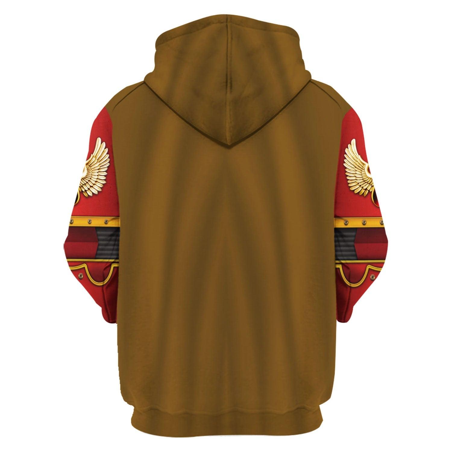 Blood Angels Brown Robe Warhammer Costume Hoodie Jogger, Blood Angels Brown Robe Marines Cosplay 3D Hoodie Pants, Warhammer 3D Tracksuit, Warhammer Game Outfit TQT1